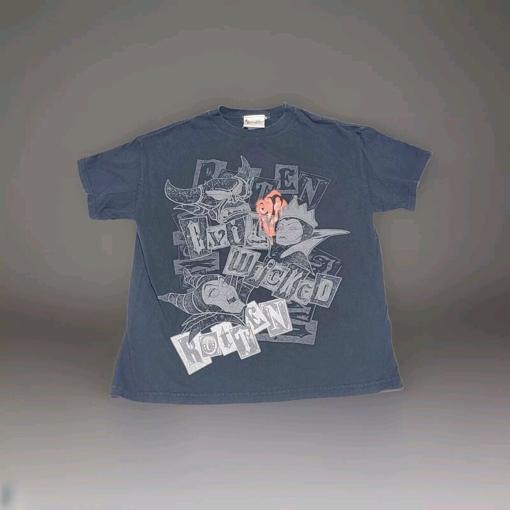 VTG Disney World Villains Graphic T Shirt Medium Grimhilde Maleficent Chernabog